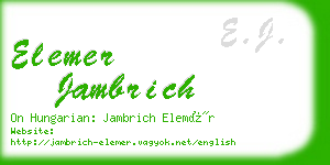 elemer jambrich business card